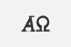 Dekorationsdetaljer*Josef Frank Bokstöd Alfa Omega Svart