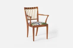 Karmstolar*Josef Frank Karmstol 1165 Mahogny Rotting, Gröna Fåglar, Multi