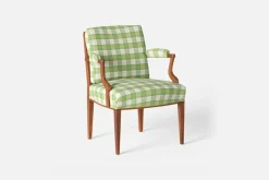 Fåtöljer|Karmstolar*Josef Frank Karmstol 969 Kederband Sitthöjd 47 cm Gripsholmsruta, Grön