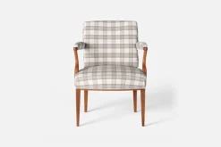 Fåtöljer|Karmstolar*Josef Frank Karmstol 969 Kederband Sitthöjd 47 cm Gripsholmsruta, Grå