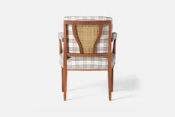 Fåtöljer|Karmstolar*Josef Frank Karmstol 969 Kederband Sitthöjd 47 cm Gripsholmsruta, Grå