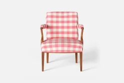 Karmstolar*Josef Frank Karmstol 969 Kederband Sitthöjd 43 cm Gripsholmsruta, Grön