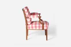 Karmstolar*Josef Frank Karmstol 969 Kederband Sitthöjd 43 cm Gripsholmsruta, Grön