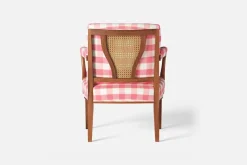 Karmstolar*Josef Frank Karmstol 969 Kederband Sitthöjd 43 cm Gripsholmsruta, Grön