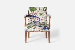 Karmstolar*Josef Frank Karmstol 969 Kederband Sitthöjd 43 cm Gröna Fåglar, Multi
