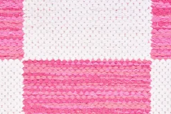 Mattor*Margit Thorén Matta Dubbelbindning Schackruta Rosa Vit