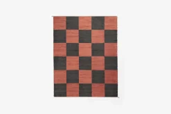 Mattor*Margit Thorén Matta Dubbelbindning Schackruta Brun Brunsvart