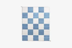 Mattor*Margit Thorén Matta Dubbelbindning Schackruta Blå Vit
