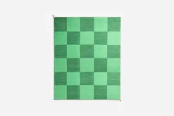 Mattor*Margit Thorén Matta Dubbelbindning Schackruta Grön Grön II
