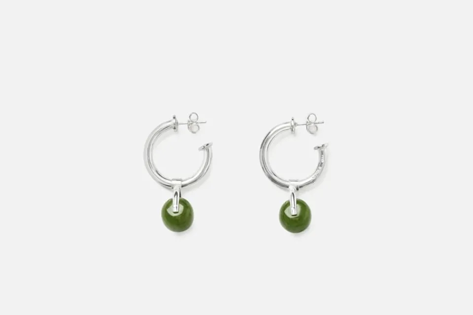 Smycken*Murky Örhänge Creoler Jade
