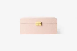 Smyckesförvaring*Svenskt Tenn Smyckeskrin Präglat Skinn Rosa