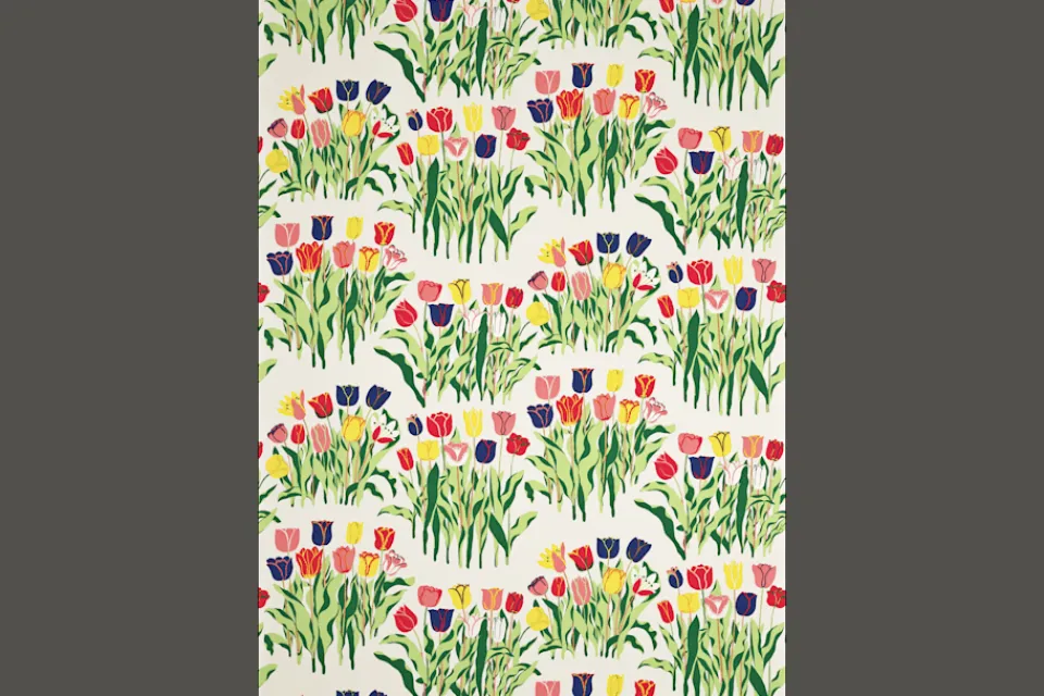 Tyg På Metervara*Josef Frank Textil Tulpaner Vit