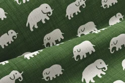 Tygprover|Tyg På Metervara*Estrid Ericson Tygprov Elefant Grön