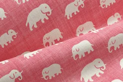 Tygprover|Tyg På Metervara*Estrid Ericson Tygprov Elefant Rosa