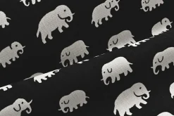 Tygprover|Tyg På Metervara*Estrid Ericson Tygprov Elefant Svart